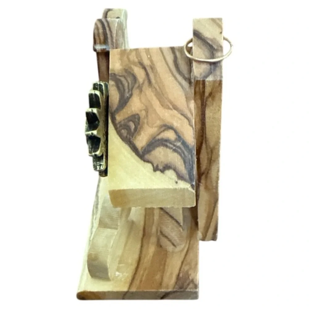 Nativity Olive Wood Religious Ornament Figurine w Prayer‎ Card West Bank
